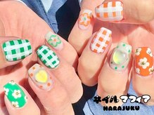 ネイルマフィア 原宿(NAIL MAFIA)/POP/チェック柄/フラワー