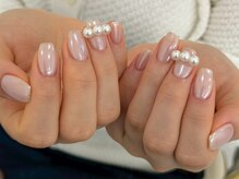 ラリーネ 表参道店(Larine)/ピンクミラー×パールネイル