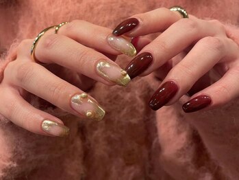 アイネイルズ 梅田店(I nails)/ボルドークリアミラー¥9700