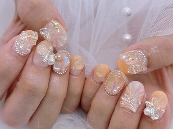ネイル アリーズ セカンド(nail Allies 2nd)/オレンジ マーメイドネイル
