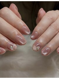 マグネット×ツイードネイル