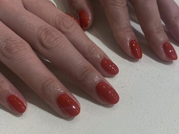 アイネイルズ 天神今泉店(I-nails)/【yuka.t】ワンカラーオレンジ