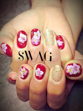 スワッグ(SWAG)/手描きフラワー