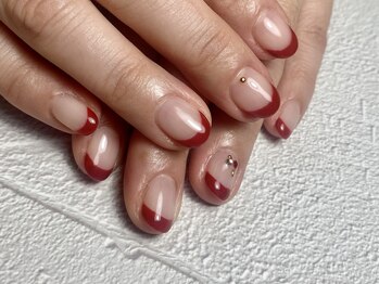 ジェムネイル(Jem Nail)/赤フレンチ