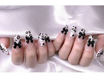 エムズ ネイルサロン(M2)/フレンチヒョウ柄