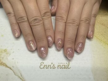エンズネイル(Enn's nail)/マグネットコースに金箔を追加