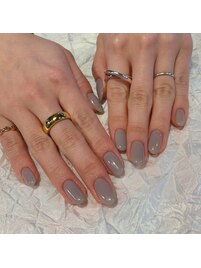 グレイッシュワンカラーネイル♪