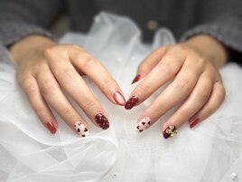 バレンタインネイル