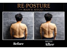 リポスチャー(RE:POSTURE)の雰囲気（50代男性　施術回数1回　ビフォーアフター）