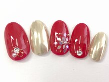 ネイルサロン トリック(Nail Salon TRICK)/ミラーゴールド＆レッド