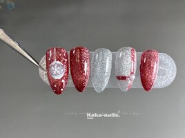 冬ネイル／クリスマス/雪アート
