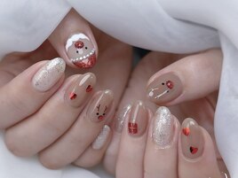 クリスマス/冬ネイル/ツイード