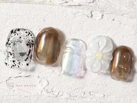 ぷっくりフラワー天然石￥10550