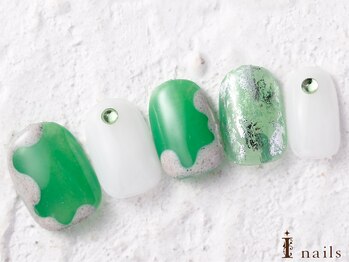 アイネイルズ 横浜WEST店(I-nails)/グリーンニュアンスネイル8480円