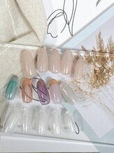 ネイルライフ(NailLife)/オーロラ、ミラーフレンチ