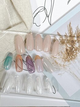 ネイルライフ(NailLife)/オーロラ、ミラーフレンチ