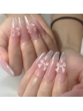 クロレ(Nail Salon COLORE)/チークリボンネイル　by. honoka