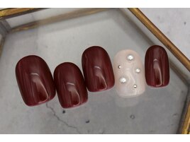 5000円　ボルドー　秋ネイル