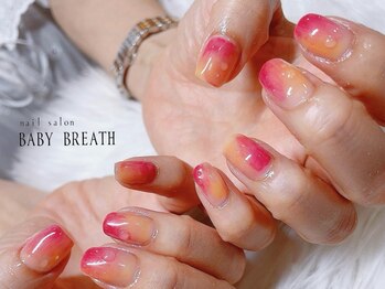 nail salon BABY BREATH【ネイルサロン　ベイビーブレス】/持込デザイン☆桃ニュアンス