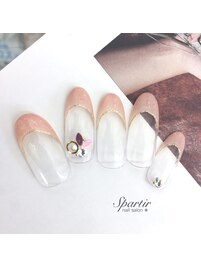 ◆リーフホロビジューネイル◆