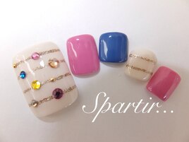 ◇ガーリーボーダーネイル◇