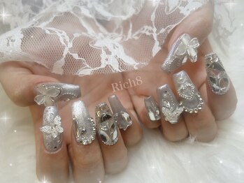 ネイルアンドまつげエクステ リッチエイト 原宿店(Rich8)/スカルプ★マグネット+パーツ