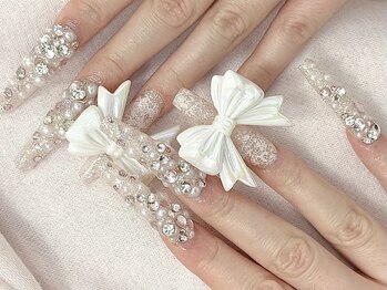 大きめリボンネイル