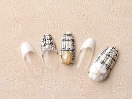 ツイードネイル　冬ネイル