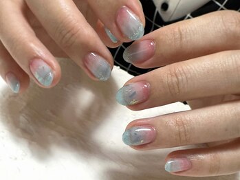 デューネイルスタジオ(dew nail studio)/ブルーピンクグラデーション
