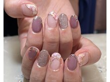 ティアリス(NAIL SALON TIARIS)/くすみピンクの秋ネイル