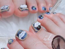 イル 神戸店/ゴテゴテパーツ×フットネイル