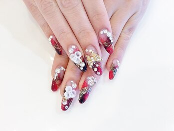 ネイルコレクション ピンク(Nail Collection Pink)/ジェル付放題★和装：タイダイ