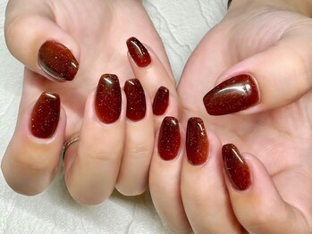 ビューティービースト フォー ネイルアンドアイラッシュ 松浜店(beauty:beast)/ダークレッドのワンカラー♪