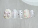 ピンクレース小花柄¥7500