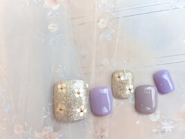 フラワー×ラメ