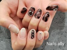 ネイルズアリー 立川店(Nails ally)/メタルパーツ×タイダイ