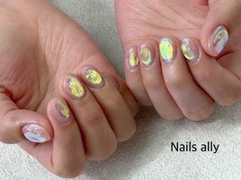 氷ネイル×うるうるネイル×春