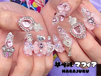 ネイルマフィア 原宿(NAIL MAFIA)/ピンクパーツ盛りでゆめかわ☆