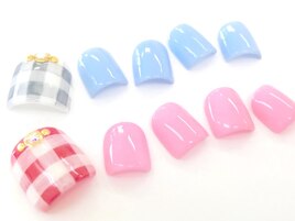 ワンカラー+ギンガムチェック