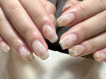 デューネイルスタジオ(dew nail studio)/ニュアンスらくがきハート