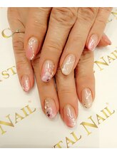 クリスタルネイル ボンベルタ橘店(CRYSTAL NAIL)/ななめフレンチネイル