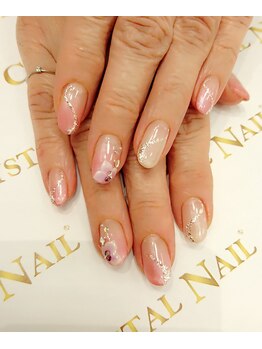 クリスタルネイル ボンベルタ橘店(CRYSTAL NAIL)/ななめフレンチネイル