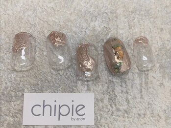 シピー(chipie by anon)/うねぽこ×ピンクシルバー ¥5580