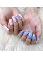 リズム(Nail salon Rism) ワンカラー×うるうるミラー。ちょうちょパーツ人気です！