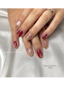 レモン(Lemon)/チェック×ボルドーマグ