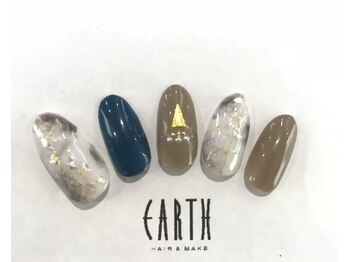 アース コアフュールボーテ 新潟中野山店 (EARTH Coiffure beaute')/大理石ネイル　￥5000