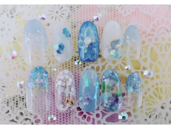 ハーブエステ ルレーブ/ジェルネイル 紫陽花ネイル