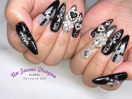 【ロングネイル】ブラックネイル