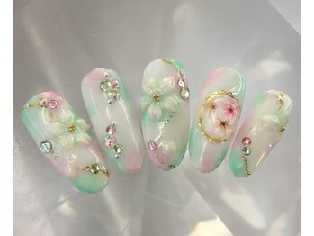 ラリュールネイル(L'Allure nail)/パステル桜ネイル¥9200