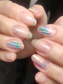 レディグリッター(Lady glitter)/クリア×ホログラムネイル